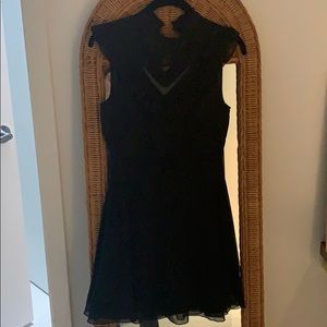 Black high neck dress